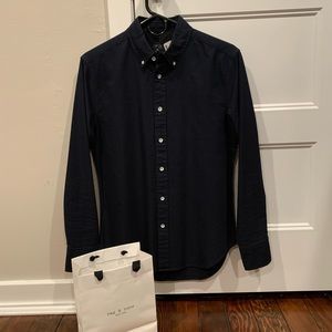 NWT Rag and Bone Navy Tomlin Oxford Shirt Size XS